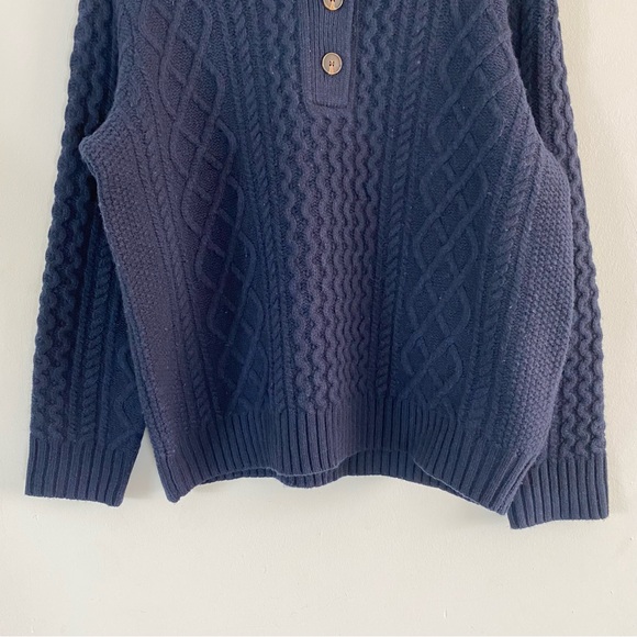 Demylee New York Cableknit Navy Blue Sweater 100% Wool - M - Picture 6 of 13